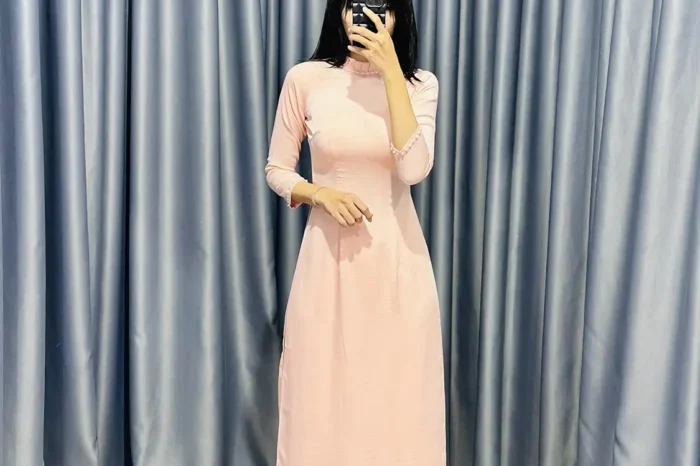 ÁO DÀI BƯNG MÂM (HỒNG) 
