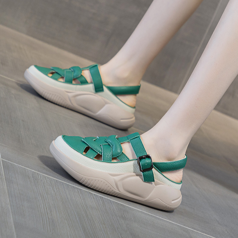 Giày Dép Sandal Nữ Chất Liệu Da Bò Đế Mềm Hàng Mùa Hè