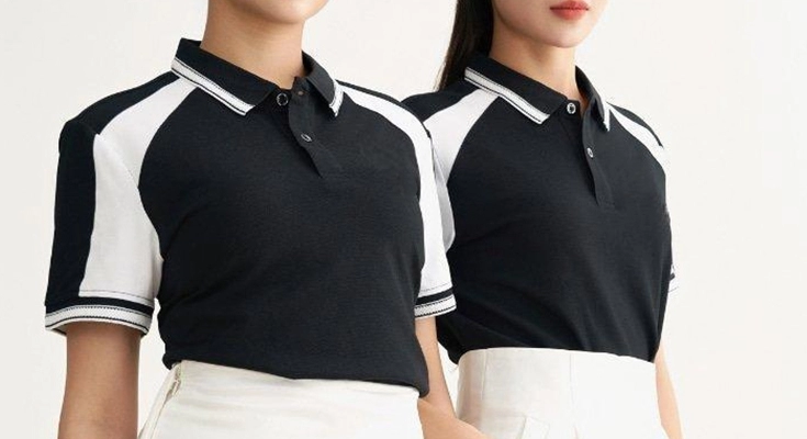 Áo đồng phục Premium Polo đen phối trắng