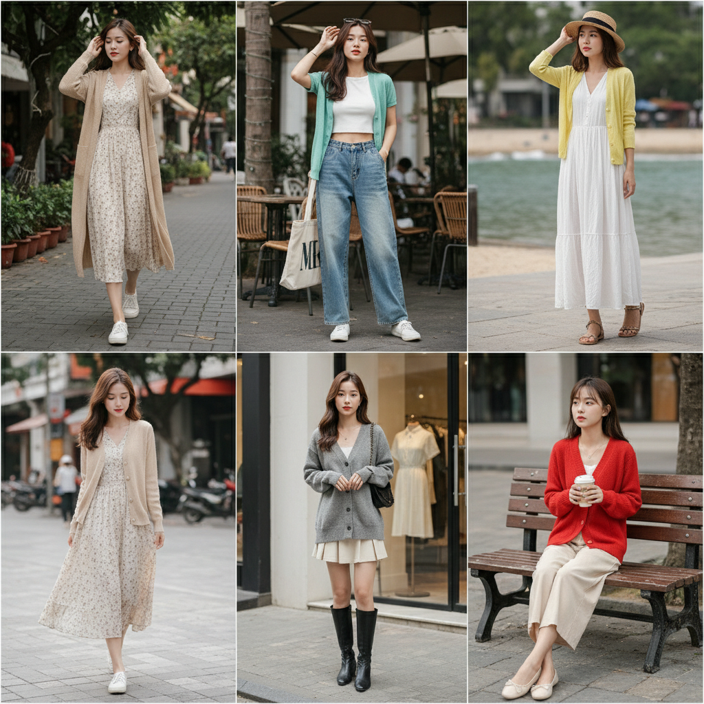 5 cách phối đồ với áo cardigan cực xinh cho nàng dạo phố