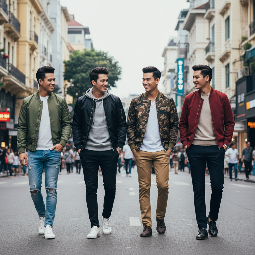 Cách phối đồ với áo khoác bomber nam cực chất và năng động