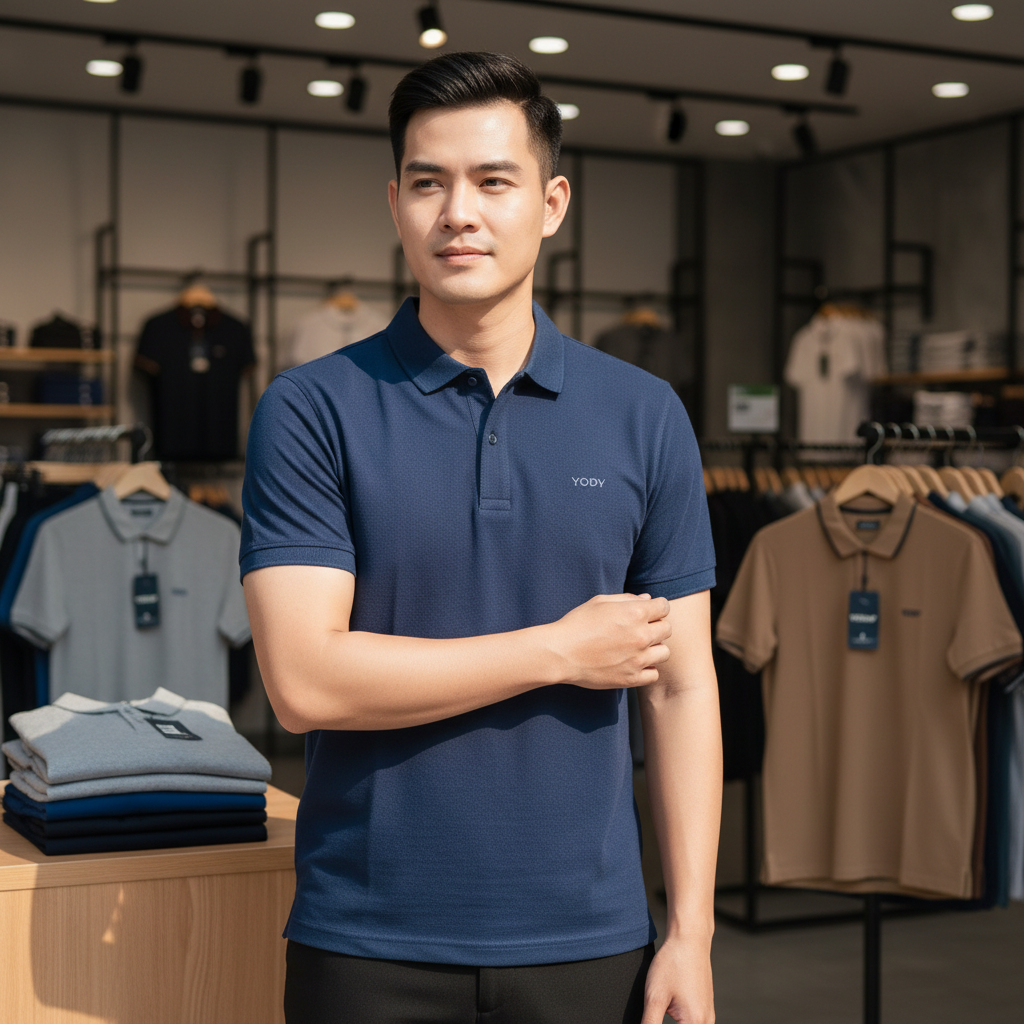 Review chi tiết áo polo yody cho nam: Chất liệu và độ bền