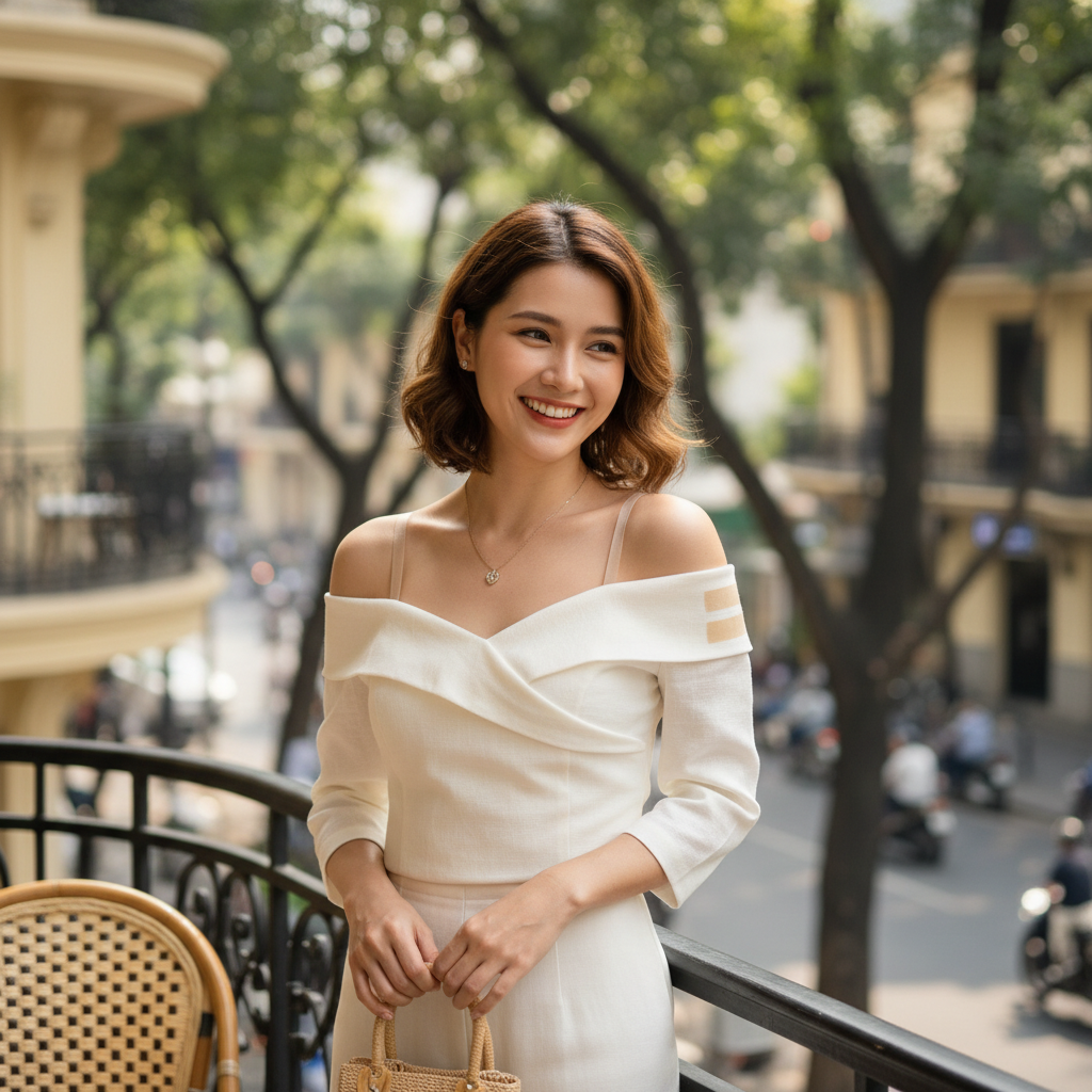 Cách mặc áo trễ vai không bị tuột và khoe khéo xương quai xanh
