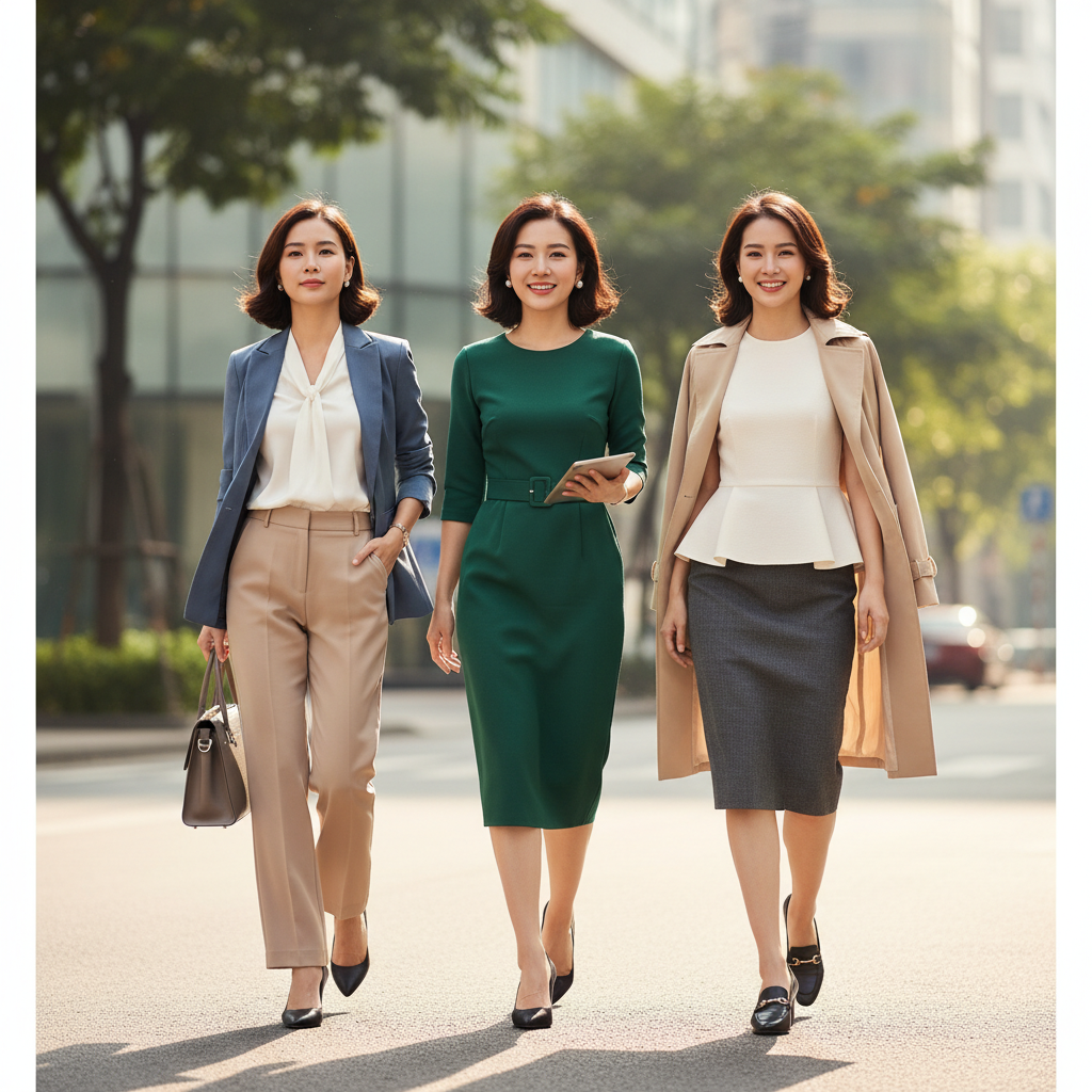 Cách phối quần áo nữ công sở thanh lịch và chuyên nghiệp